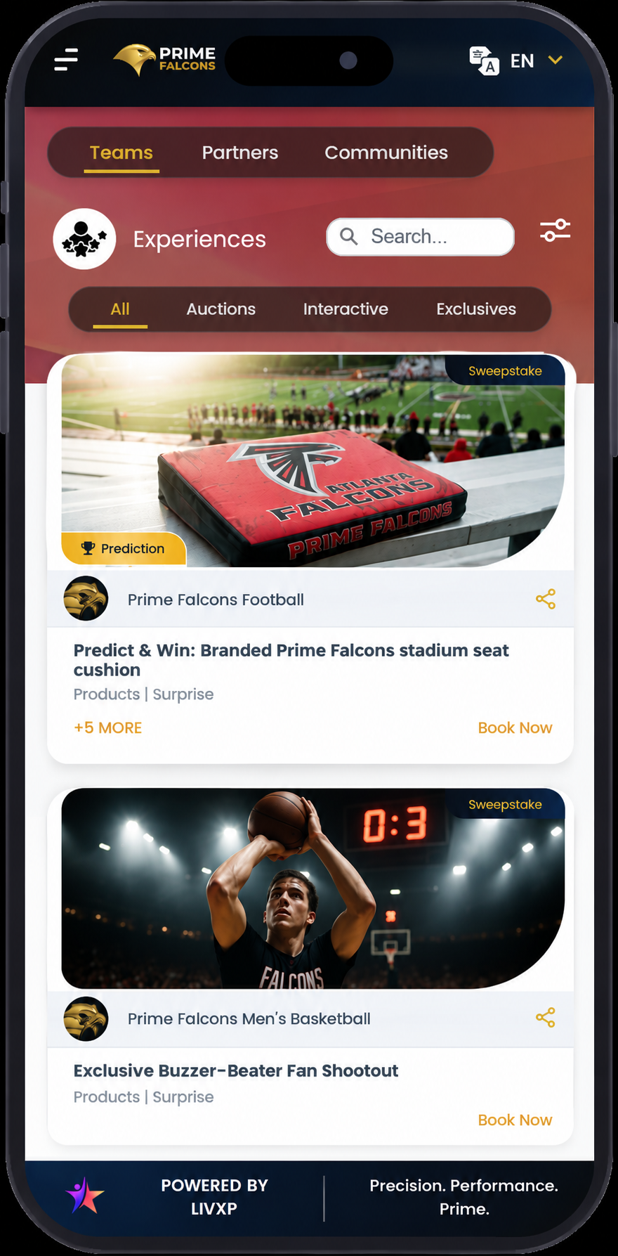 LivXP App - Fan Experiences