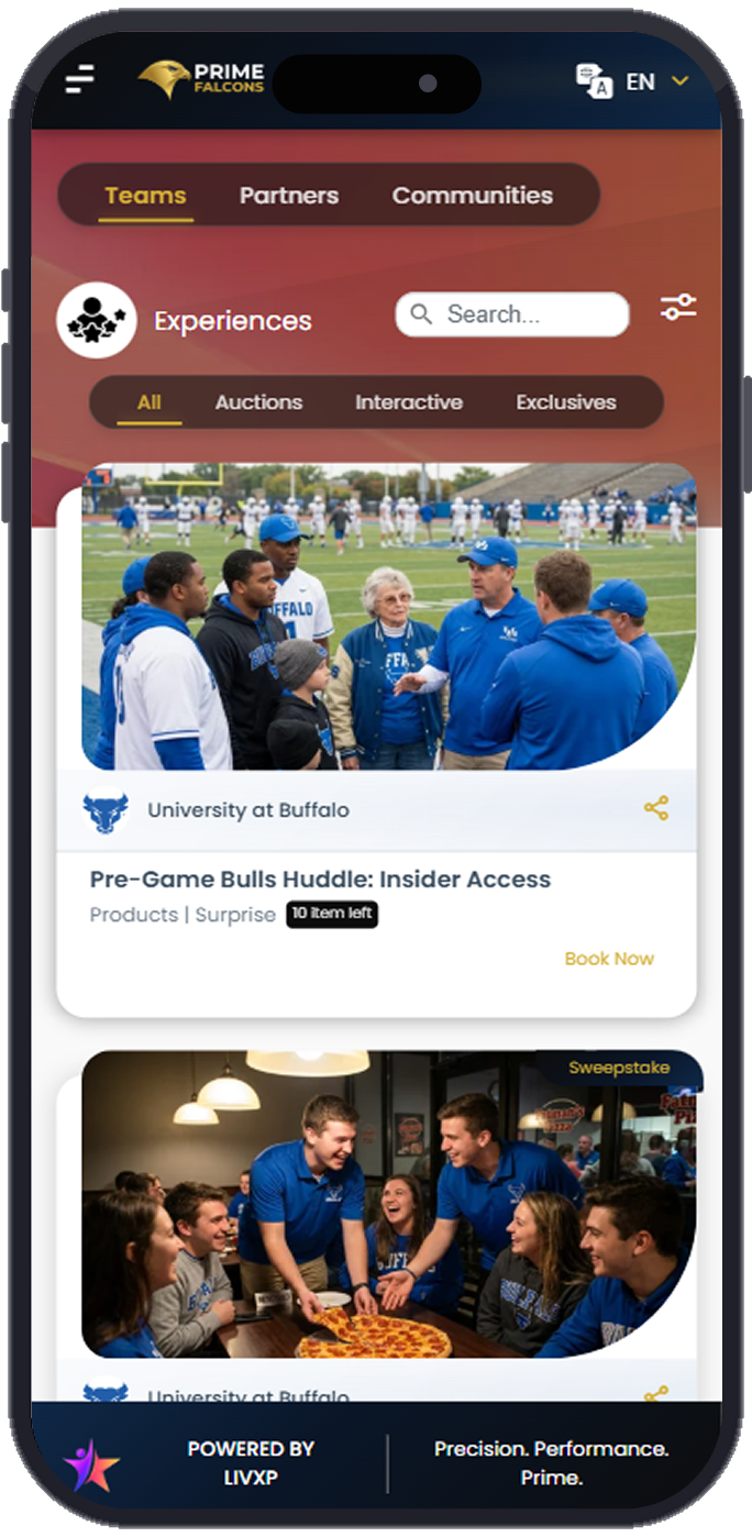LivXP App - Fan Experiences