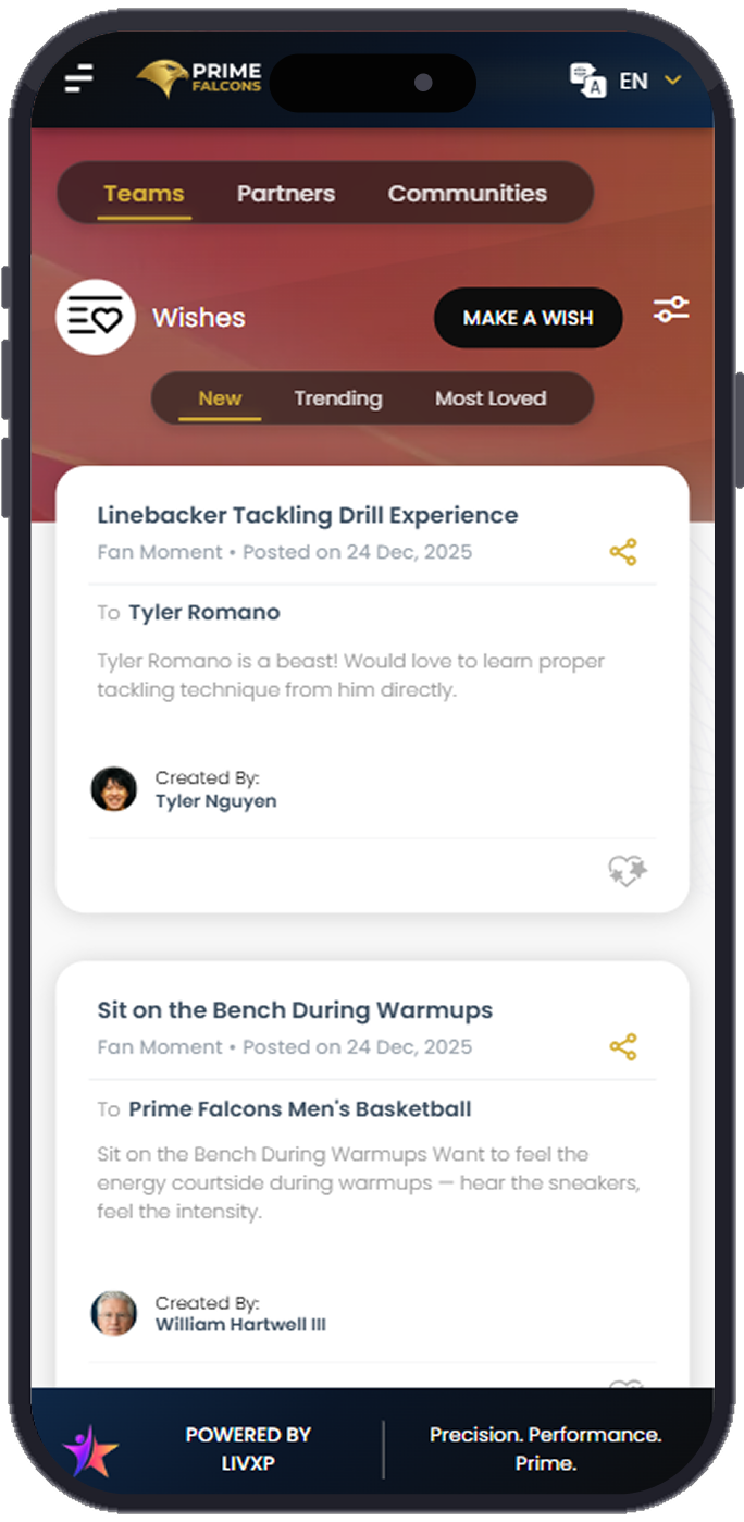 LivXP App - Wishes